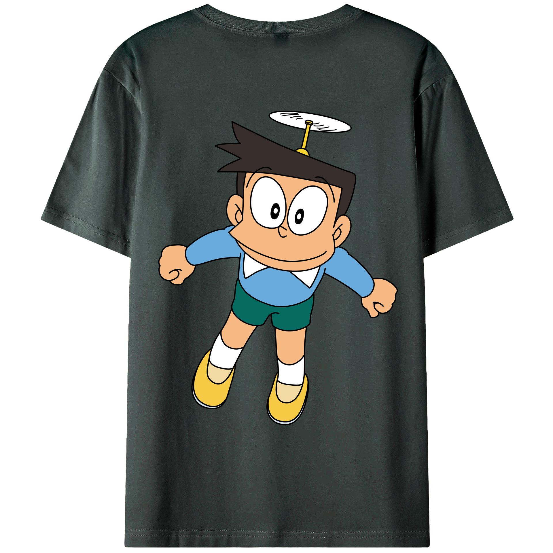（画像用） ドラえもん 骨川 スネ夫 Doraemon Honekawa Suneo 綿100％ メンズ半袖Tシャツ（バックプリント） 通気性